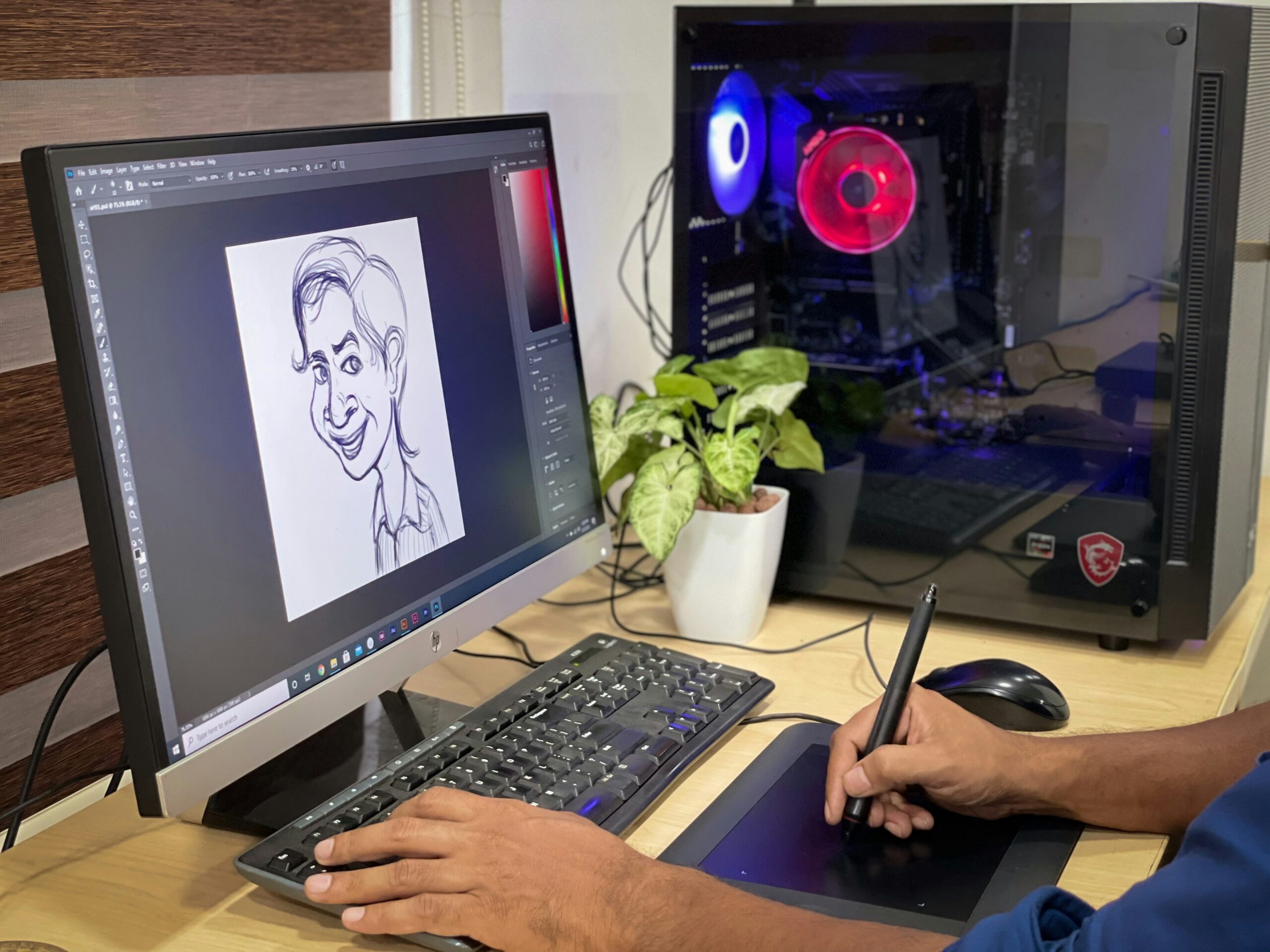 Art in a graphic design program drawing